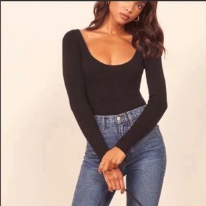 NWT Reformation MIA Black Cashmere Sweater